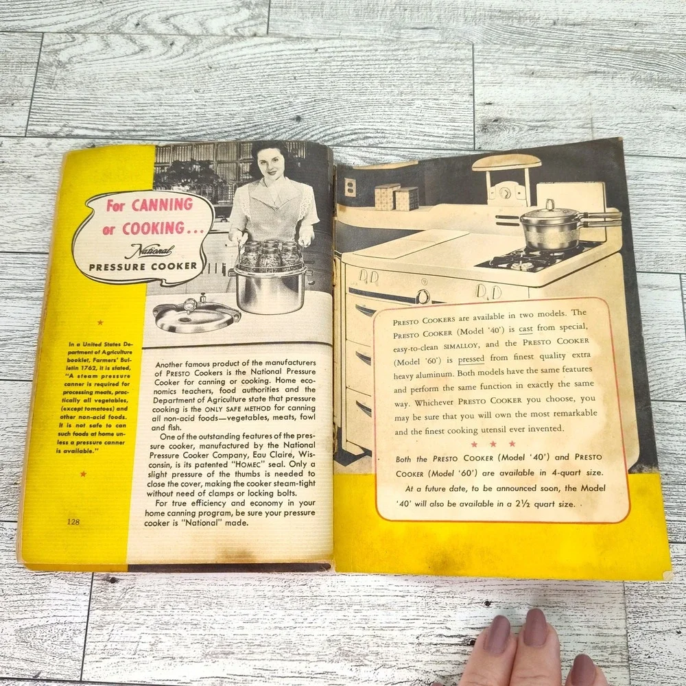 Presto Cooker Recipe Manual Booklet 1955 for Stovetop Pressure Pan w Time Tables